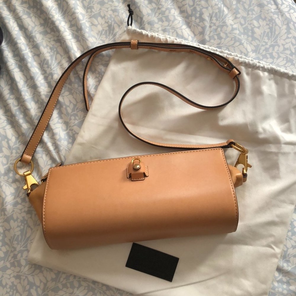 nude blush alexander wang pelican clutch crossbody